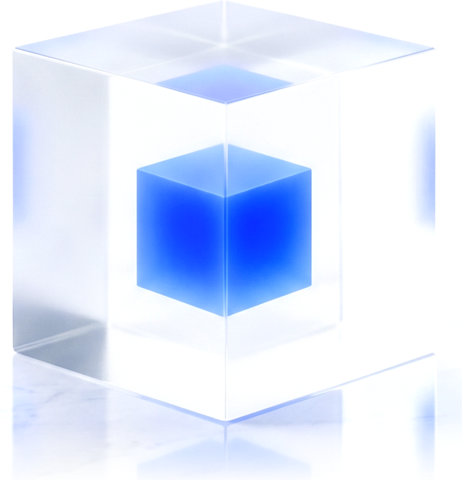 Glass cube with a blue core: the Leadio system